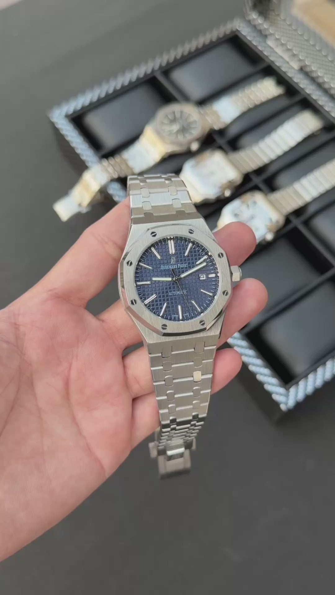 Audemar_s_Pigue_t 🔥Automatic/Pure Stainless Steel_silver_blue ✅